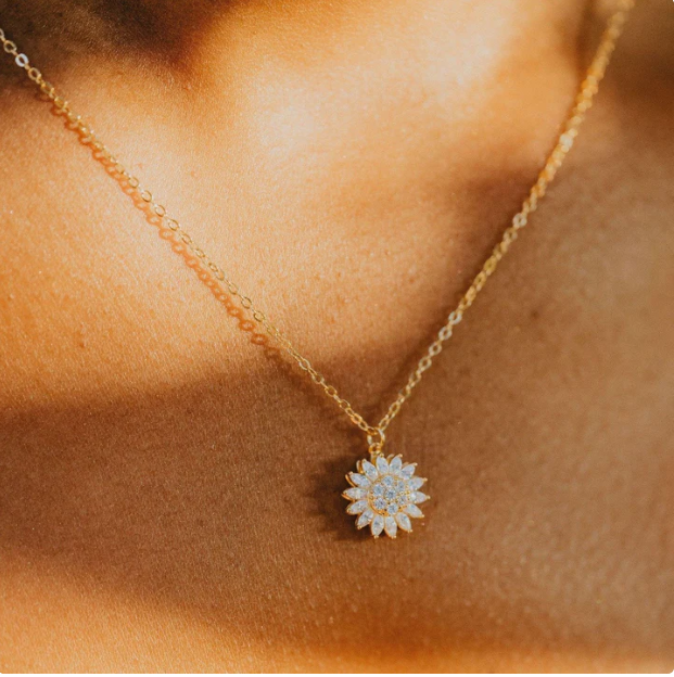 Colar Feminino Sun Flowers Em Prata Esterlina 925