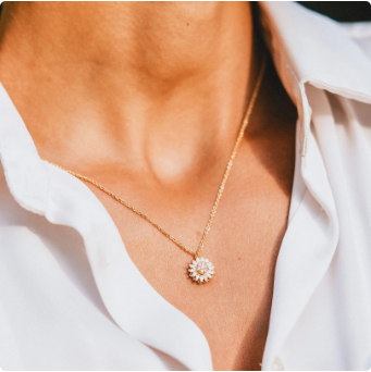 Colar Feminino Sun Flowers Em Prata Esterlina 925