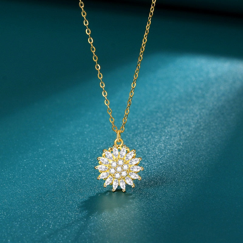 Colar Feminino Sun Flowers Em Prata Esterlina 925