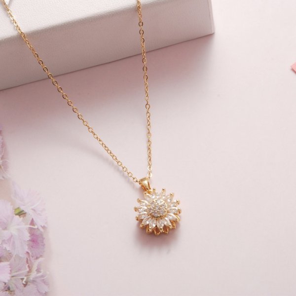 Colar Feminino Sun Flowers Em Prata Esterlina 925